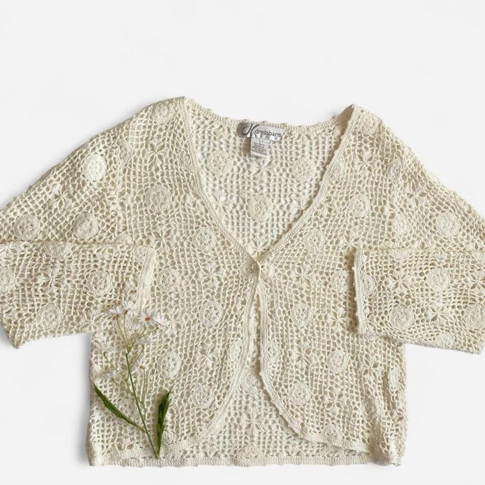 SOLDVintage white crochet cardiganSOLD